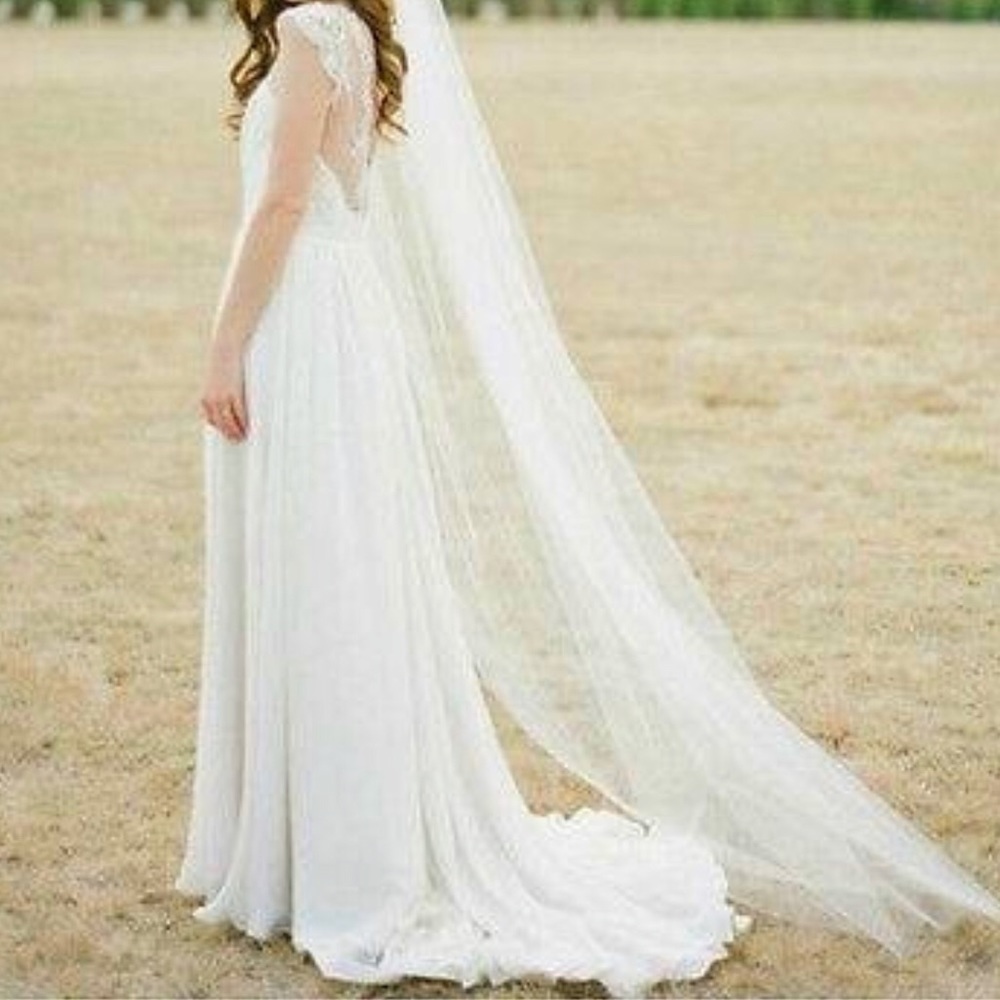 Long Chapel Length Soft Tulle Wedding Veil